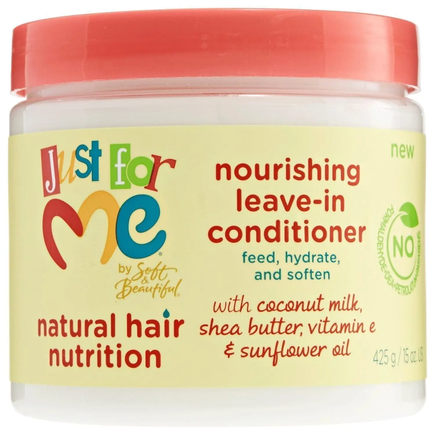 Just For Me Hair Nutrition Nourishing Leave-In Conditioner - 15 Oz (Pack of 1) | Coconut Conditioner, Haircare Moisturizer for Daily Use on Any Hair Type