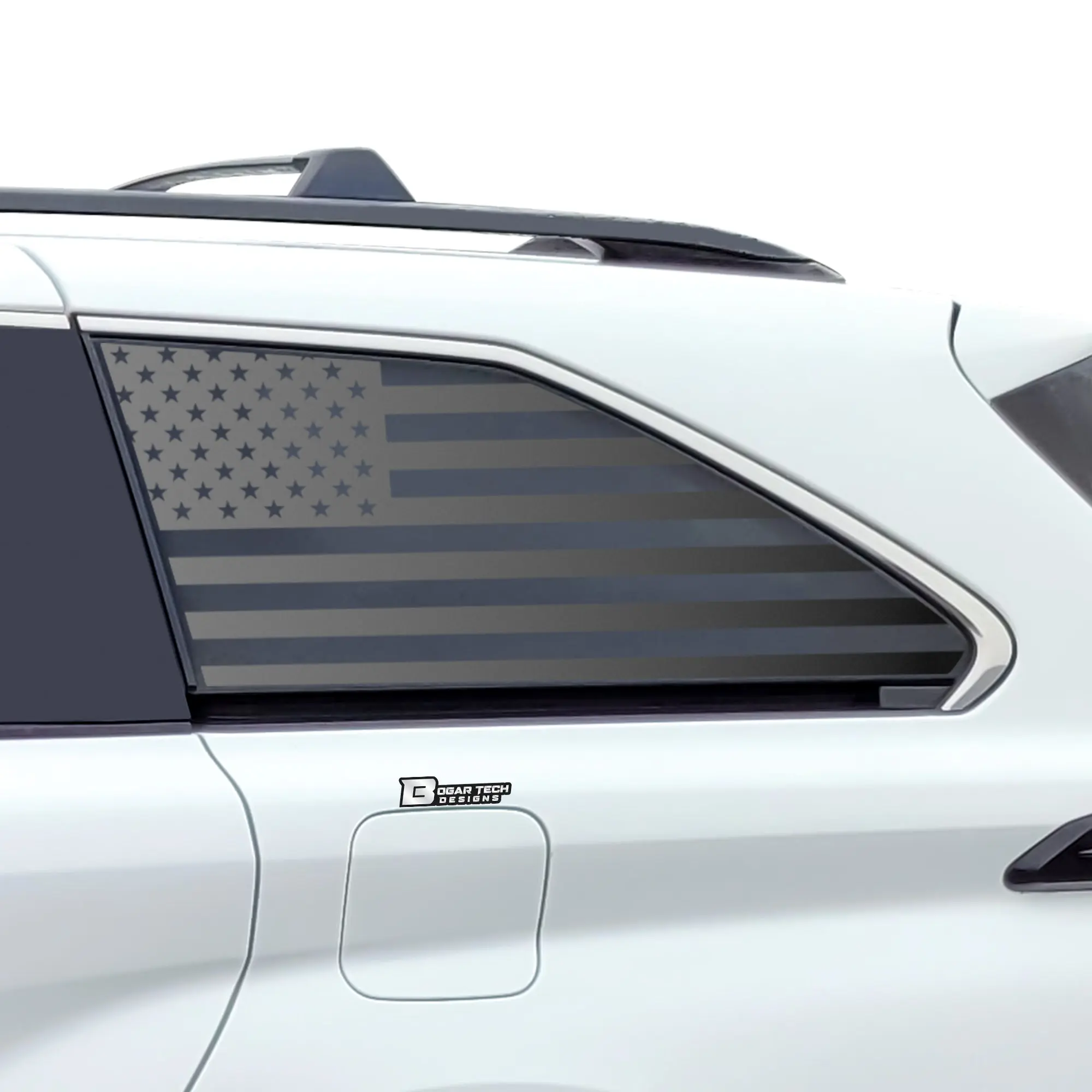 American Flag Window Decal for Toyota Sienna 2021-2026 – Precut Matte Black Vinyl