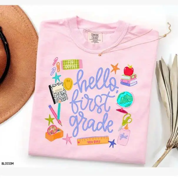 Hello Grade Comfort Colors T-Shirt - Grades Pre-K to 5th Grade!