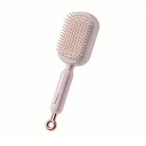 Retractable Cushion Massage Comb Brush, Scalp Relaxing Air Cushion Comb，Anti Static Self Cleaning Hair Brush for Women Men, Suitable for All Hair Types (Pink)