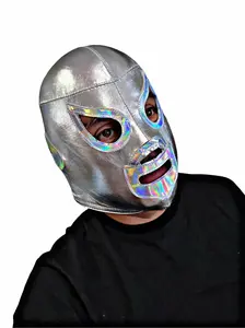 Lucha Libre Mask El Santo Adult Cotton Wrestling Face Cover - Authentic Design, Versatile Size, Ideal for Fans, Cosplay, Party (Sports & Outdoor Accessory)