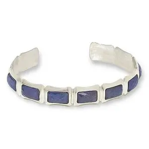 Mine Finds by Jay King Gallery Collection Sterling Silver Tanzanite Cuff Bracelet