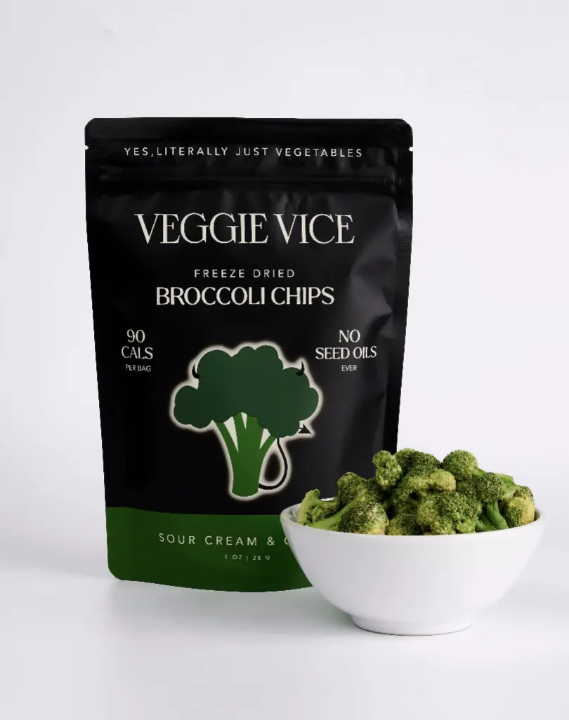 Veggie Vice Freeze-Dried Vegetable Chips - Crunchy, Non-Fried Real Veggie Snack with Savory, Tangy, Creamy Sour Cream & Onion Flavor - 1oz Cupboard-Storable Snack, Savory, Tangy, Creamy Flavor