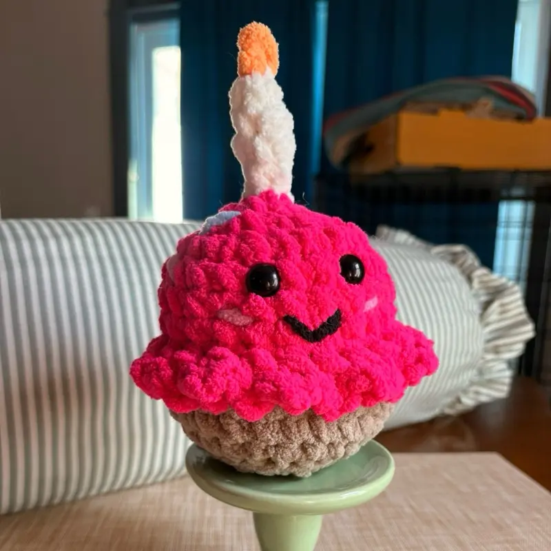 Handmade Crochet Cupcake Plush | Cute Dessert Stuffed Animal | Soft Amigurumi Food Gift