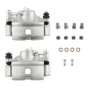 2Pcs Brake Caliper w/ Bracket Front Sides compatible for Honda CRX Base 1990-1991 19B1379
