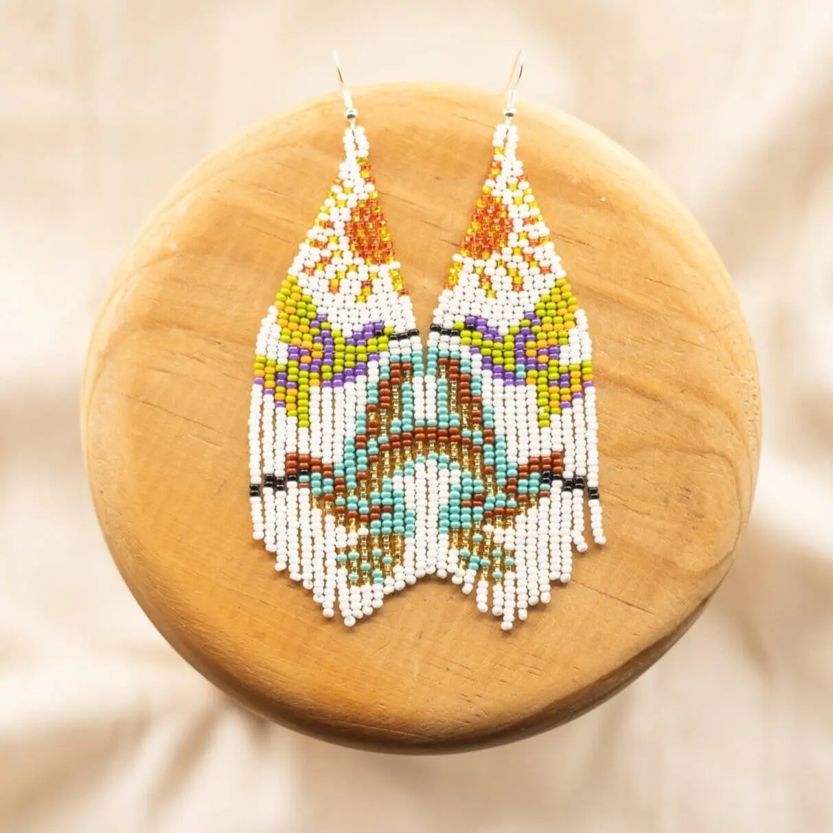 Ambrosia - Native Beaded Earrings Featuring Hummingbirds - Handmade by Huichol Artisans - Mother Sierra