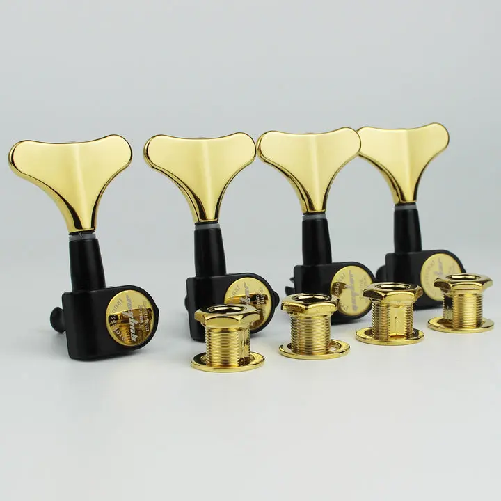 Guyker Guitar  Tuners - 1:17 Ratio Headstock Sealed Tuning Key Pegs Machine Head Replacement for Electric Jazz  or Precision Instruments - Black+Gold