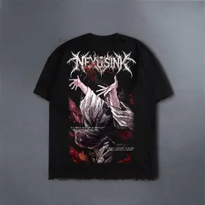 BLOOD REMAINS TRUE DISTRESSED BLACK TEE