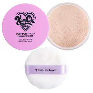 KimChi Chic Beauty Giant Puff Puff Pass Setting Powder - Lightweight, Translucent Cosmetic Powder Makeup Rice
