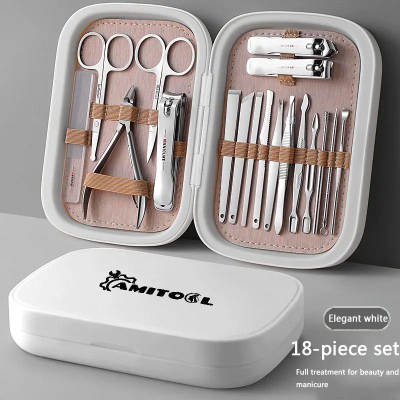 German High-End Nail Clipper Set, 18-PieceImport Original Manicure Pedicure Tools, HomeUse Ear Spoon, Professional Nail Clippers, NailPusher, Nail Care, Nail Clipper Kit