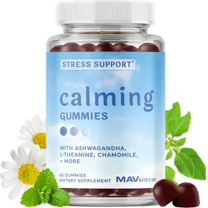 MAV Nutrition Calming Gummies for Teens with Stress Relief Supplement 5-in-1 Formula L-Theanine Ashwagandha GABA Chamomile Lemon Balm 60 Gummies