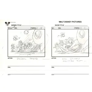 Chip n Dale Rescue Rangers Original Production Animation Storyboard Walt Disney FIRST EPISODE 1988 A144