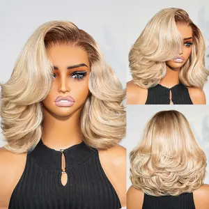 Megalook 6x5 Invisible Knots Glueless Ash Blonde Highlight Loose Body Wave Wigs Put On Go Realistic Hairline Beginner Friendly