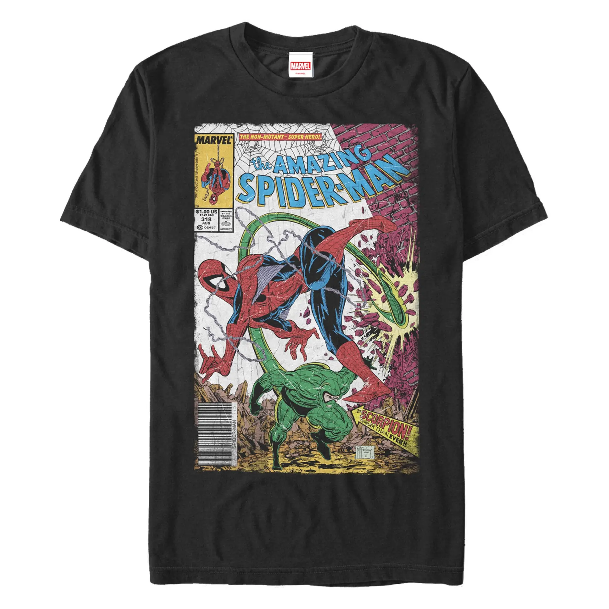 Men's Marvel Spider-Man Comic Scorpion Fight T-Shirt