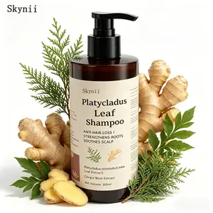 Skynii Platycladus Leaf Shampoo, Anti-Hair Loss, Strengthens Roots, Soothes Scalp, Cedar Leaf Extract, Ginger Root Extract, 300ml