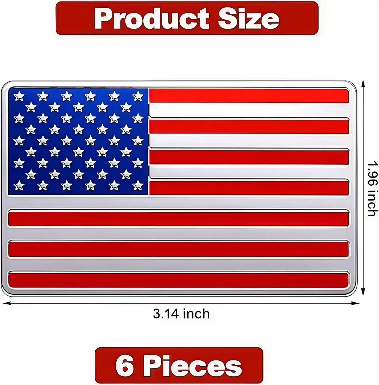 【Father's Day Gift Idea】5"x3" 3D Zinc Alloy US Pride Patriotic Emblem Decal, Universal Motorcycle Car Stickers, Automotive Exterior Decor for Cars, Trucks, SUVs, Laptops, Us Pride / Nation Pride
