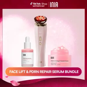 INIA FLARE & PDRN + Peptide Repair Bundle – Beauty Device with Serum & Cream Duo for Lifting, Firming & Deep Repair, Boosts Absorption & Hydration, Safe for Sensitive Skin,Mother's Day Special Gift