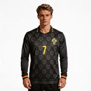 2026 Portugal National Team Cr.7 Away Black Long-Sleeve Soccer Jersey