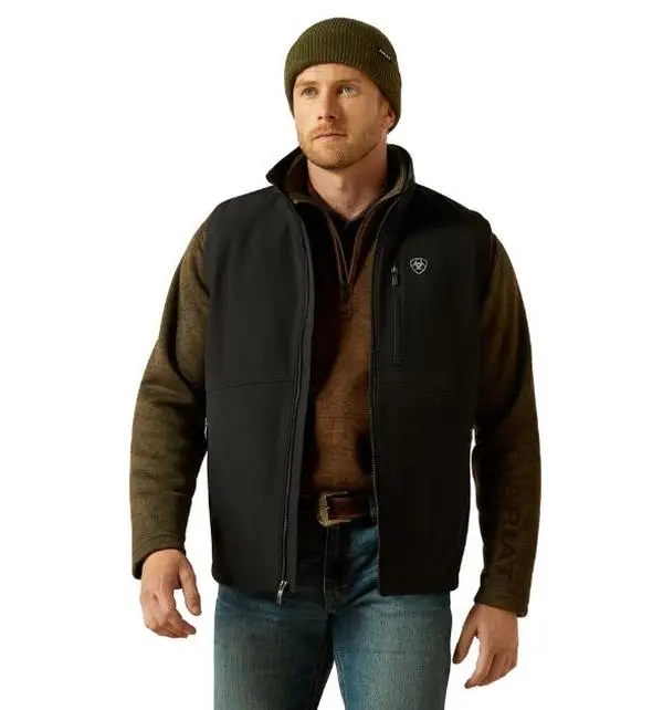 Ariat Men's Logo Softshell Vest – Black