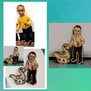 Solid wood handcrafted figurine Keepsakes.  Send me a photo and I'll create a figurine from it for you. Or send me a photo and your vision and I'll design a figurine for you free of charge. Each figurine keepsake is 6"high and 1" thick.
