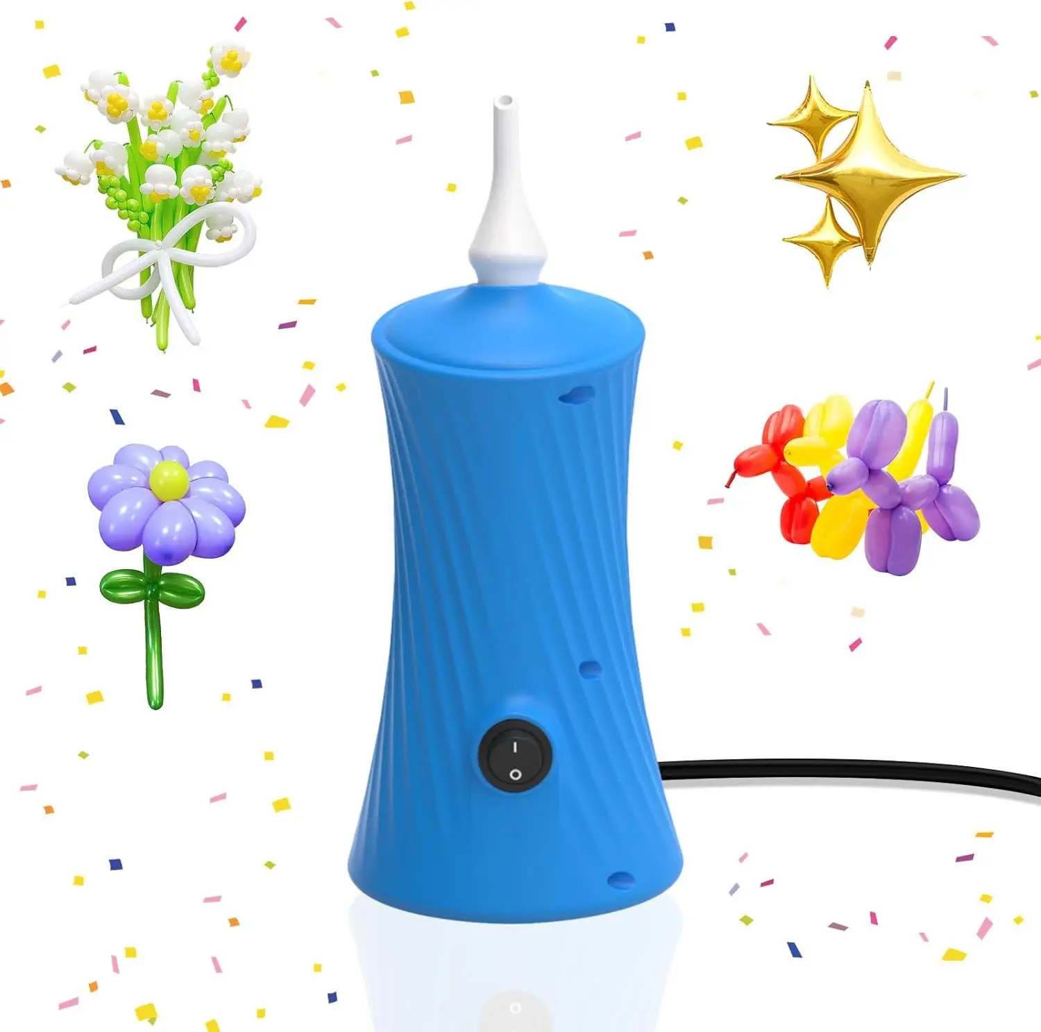 206 Balloon Pump Electric Air Pump for Long Balloon Inflator Blower for Foil Twisty  Balloons for Birthday Party Celebration Balloons Decorations