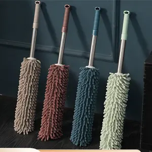 Extendable Dust Brush Car Cleaning Tool, Stainless Steel Long Feather Duster, Multi-Functional Reusable Home Dusting Small Brush