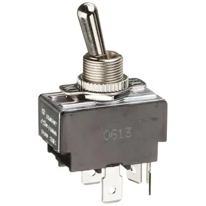 78130TQ Toggle Switch, Maintained Contact and Multiple Pole, On Off Circuit Function, DPST, Brass/Nickel Actuator, 20/10 amps at 125/250 VAC, 0.250 Quikconnect Connection