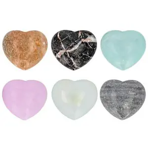 JTV Multi-Stone 45x40mm Puffy Heart Set of 6