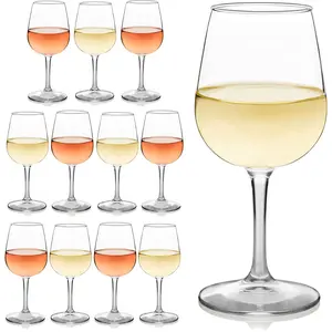 Libbey All Purpose Wine Glasses, Classic, White and Red Wine Glasses Set of 12, Stemmed Glass Drinking Cups Set for Dinner Parties, Holiday Gatherings