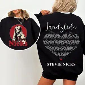 70s Stevie Nicks Landslide Lyric T-Shirt, Sweatshirt, Hoodie, Perfect Gift for Stevie Nicks Fans and Music Lovers Womenswear Cotton