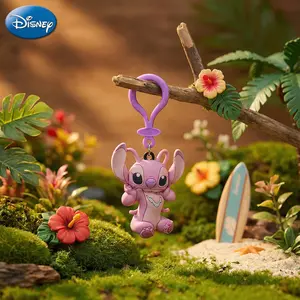 Disney Angel PVC Keychain 1PC Official License Cute Animal Bag Clip Charms Anime Figure Collector Keyring Backpack Decor Durable PVC Soft Rubber Gift