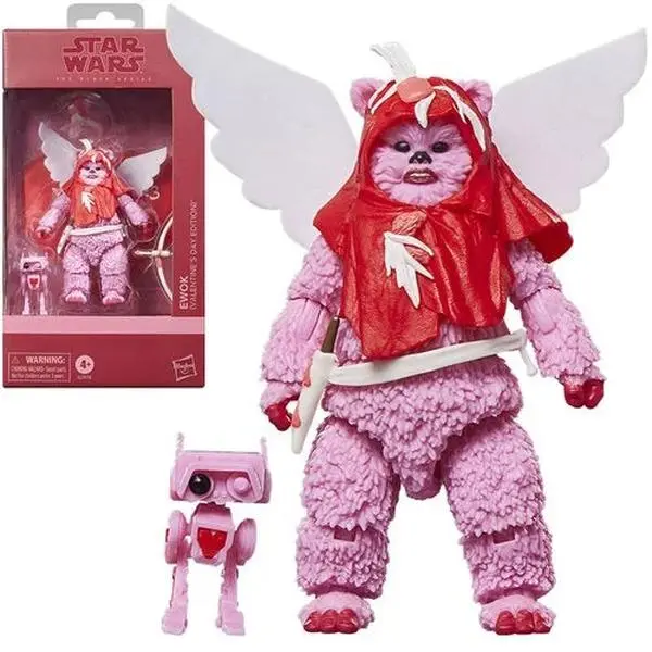 Star Wars The Black Series Ewok (Valentine’s Day Edition) 6-Inch Action Figure Collectible Packaging Pink Bd Droid Companion