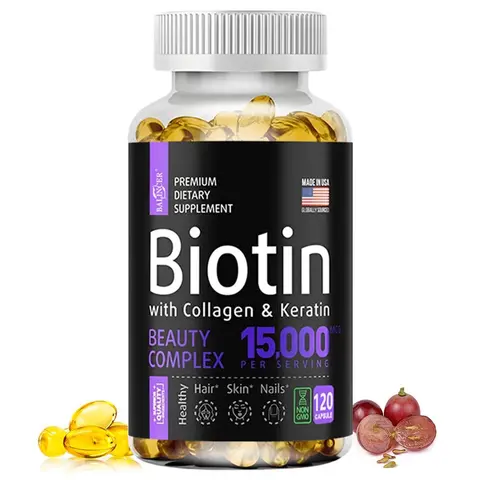 Balincer Biotin with Collagen Health Supplements - Support skin,nails and hair health,120 Capsules