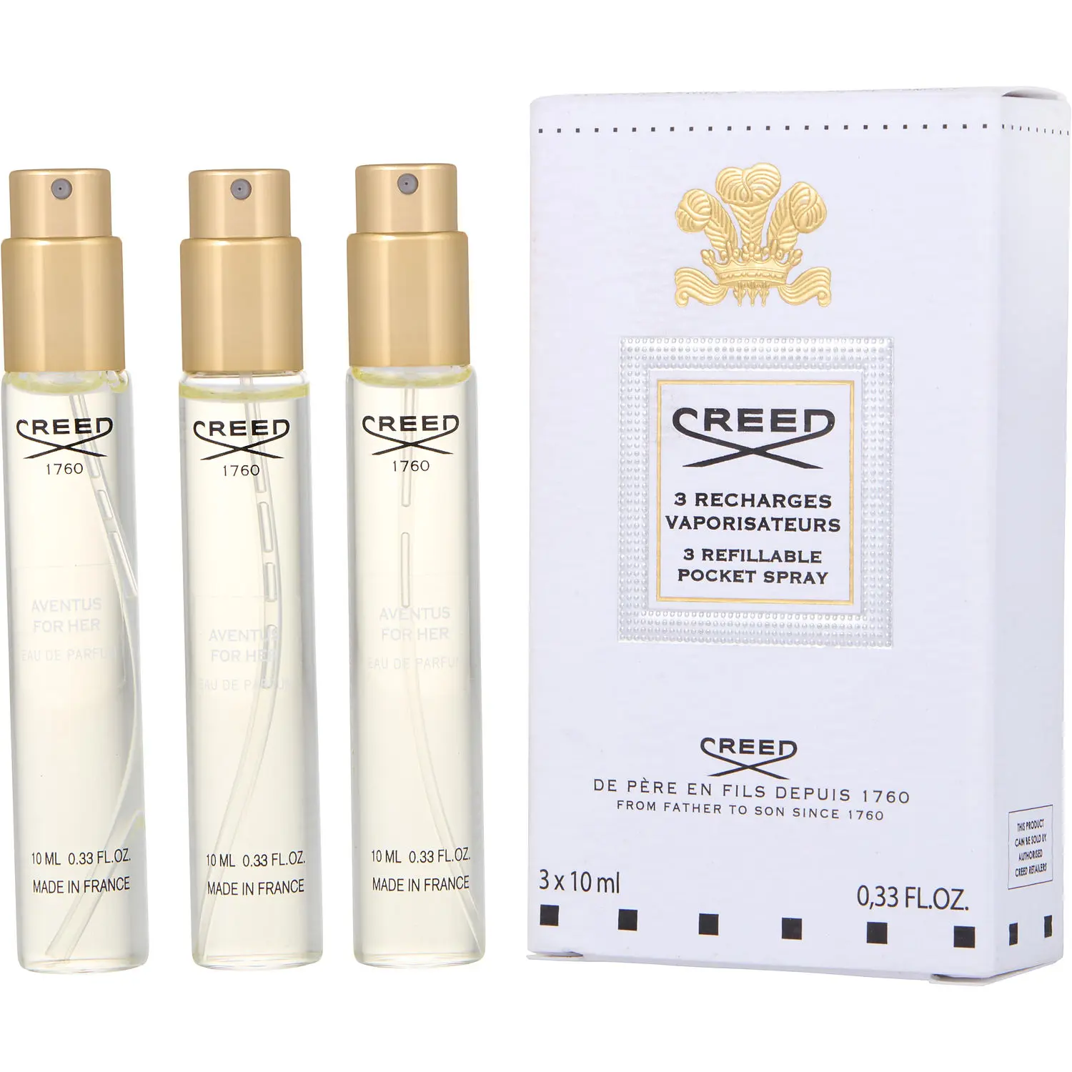 Creed Aventus For Her Set-Eau De Parfum Spray 0.33 Oz Mini X3 For Women