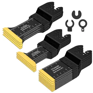 2024Universal Blades for Summer (16pcs), Multifunctional Cutting Blade for Woodworking, Titanium Oscillating Saw Blades for Metal Cutting, Multi Tool Cutting Blade for Woodworking