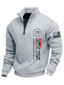 Men's Fall Winter Hoodie with Zipper Design, Casual Fitted Letter Pattern, Comfortable Fabric, Perfect for Daily Wear