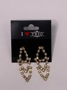 I lv Trio Rhinestone Gold