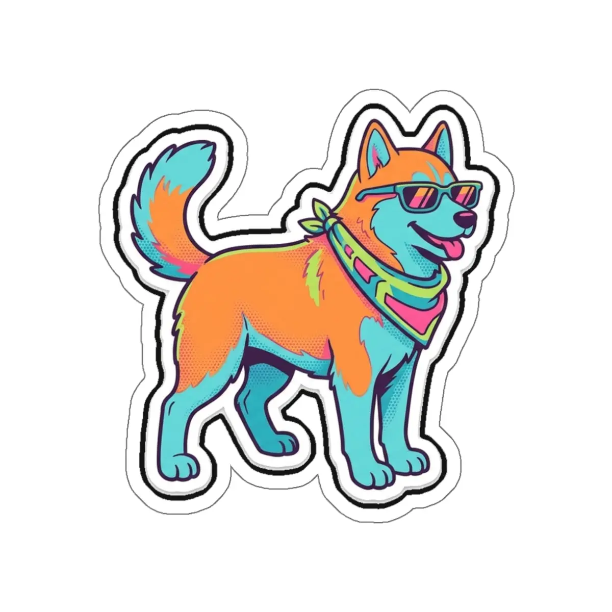 Y2K Siberian Husky Sticker | Tritan