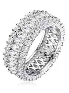 Elegant Zirconia Ring, Sparkling Design, Marquise Cut Ring, Perfect Gift for Weddings & Anniversaries, Daily Wear Jewelry, High-End Luxury Style, Copper Inlaid Zircon