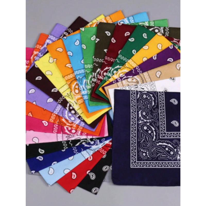 1PCS Paisley Bandana Scarf – Classic Retro Street Style, Multiple Colors Square Bandana, Headwear, Neckerchief, Pocket Square, 1pc