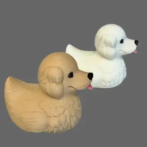 Golden Retriever Dog Duck | 3D Printed Retriever Figure | English Cream & Red Dog Gift