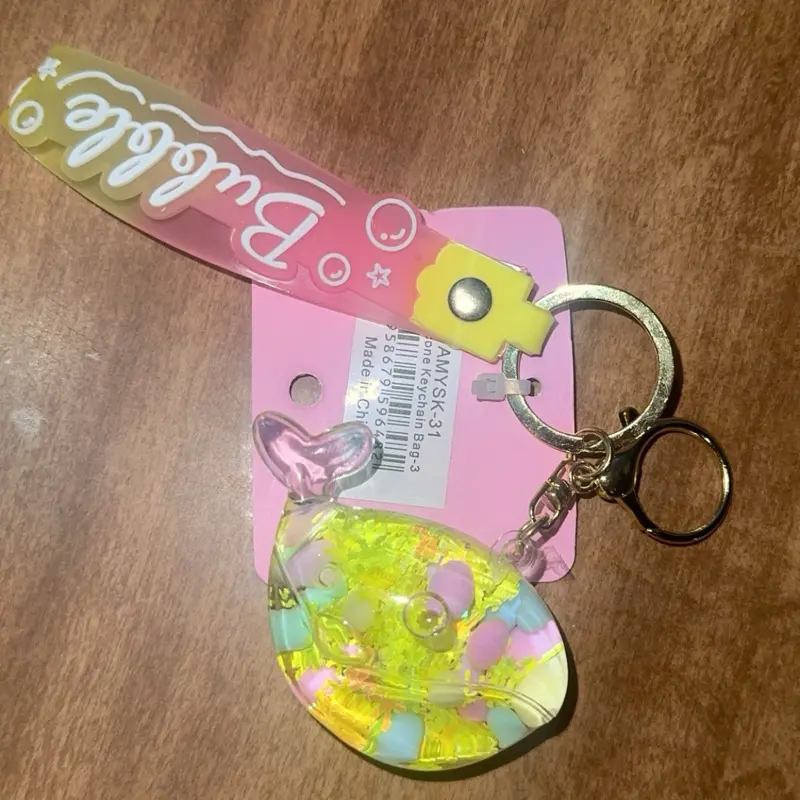 Bubble Keychain with Strap Whale Themed in Multiple Colors Novelty Design for Unique Accessory and Fun Gift Color Chosen at Random