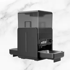 Height-Adjustable Double Pet Feeder – Elevated Stainless Steel Feeding Station with Detachable Bowls, AC/USB Dual Power & Modern Coffee Machine Design for Cats & Dogs