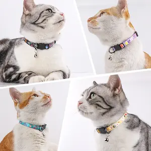 Pet Cat Collar Cute Printed Bell Cat Collar Scarf C1001 Pet Cat Collar Cute Printed Bell Cat Collar Scarf C1001