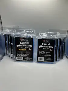 BCW Soft Sleeves 5 Packs of 100 Standard Cards AND 5 Packs of 100 THICK Cards