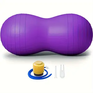 Peanut Shaped Exercise Ball with Pump, Balance Training Ball, Fitness Ball for Core Strength & Flexibility Training, Gym Accessories for Home & Gym Use