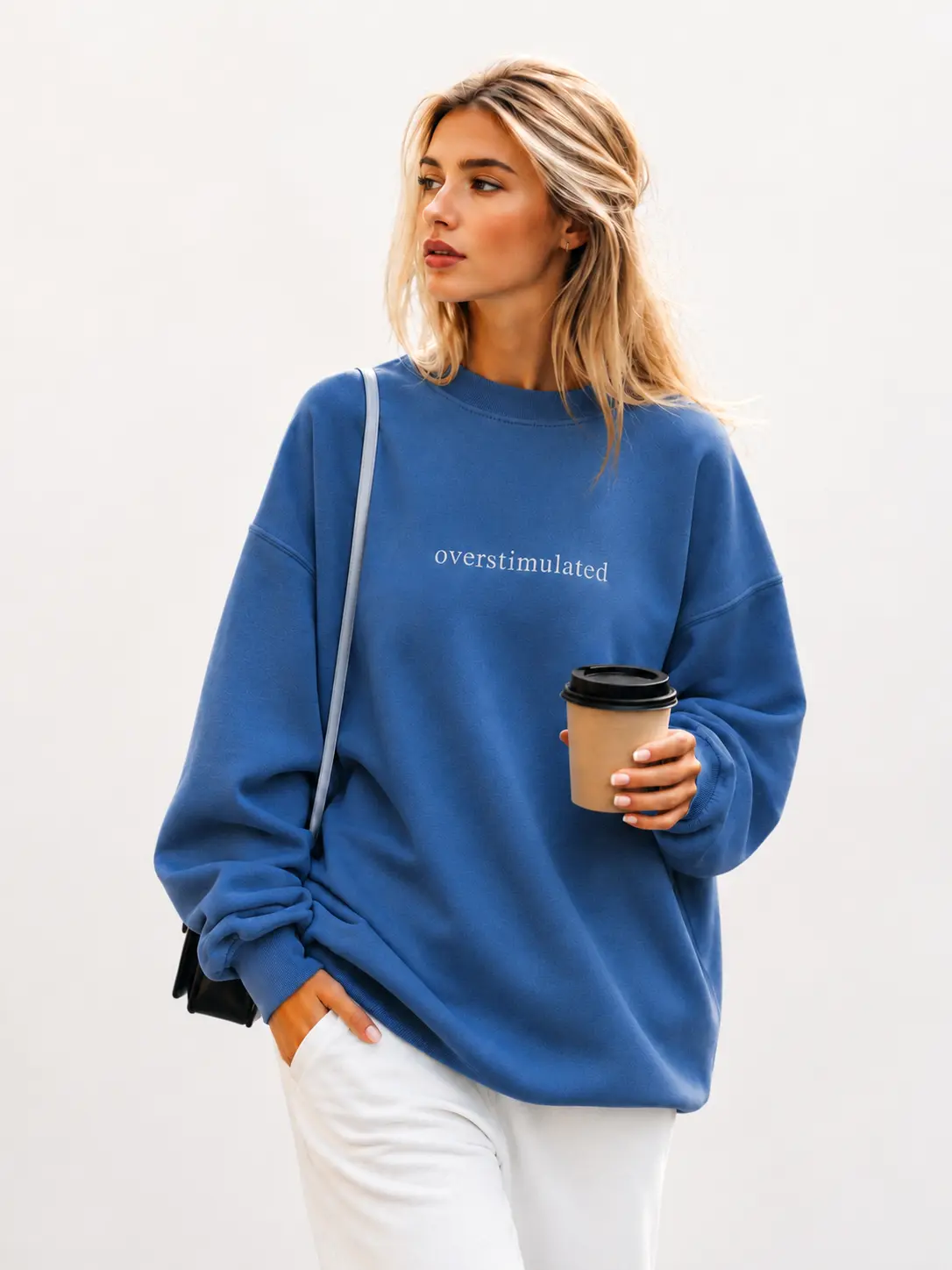 Overstimulated Embroidered Hoodie, Funny Anxiety Sweatshirt, Mental Health Crewneck, Introvert Hoodie, Cozy Gift for Friend