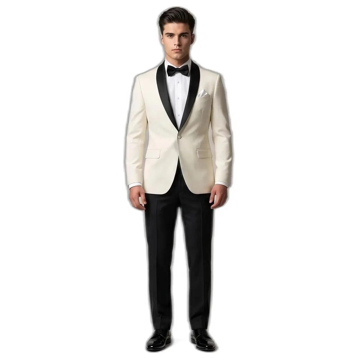 The Prom King – White Tuxedo + Black Bow Tie | Prom 2026