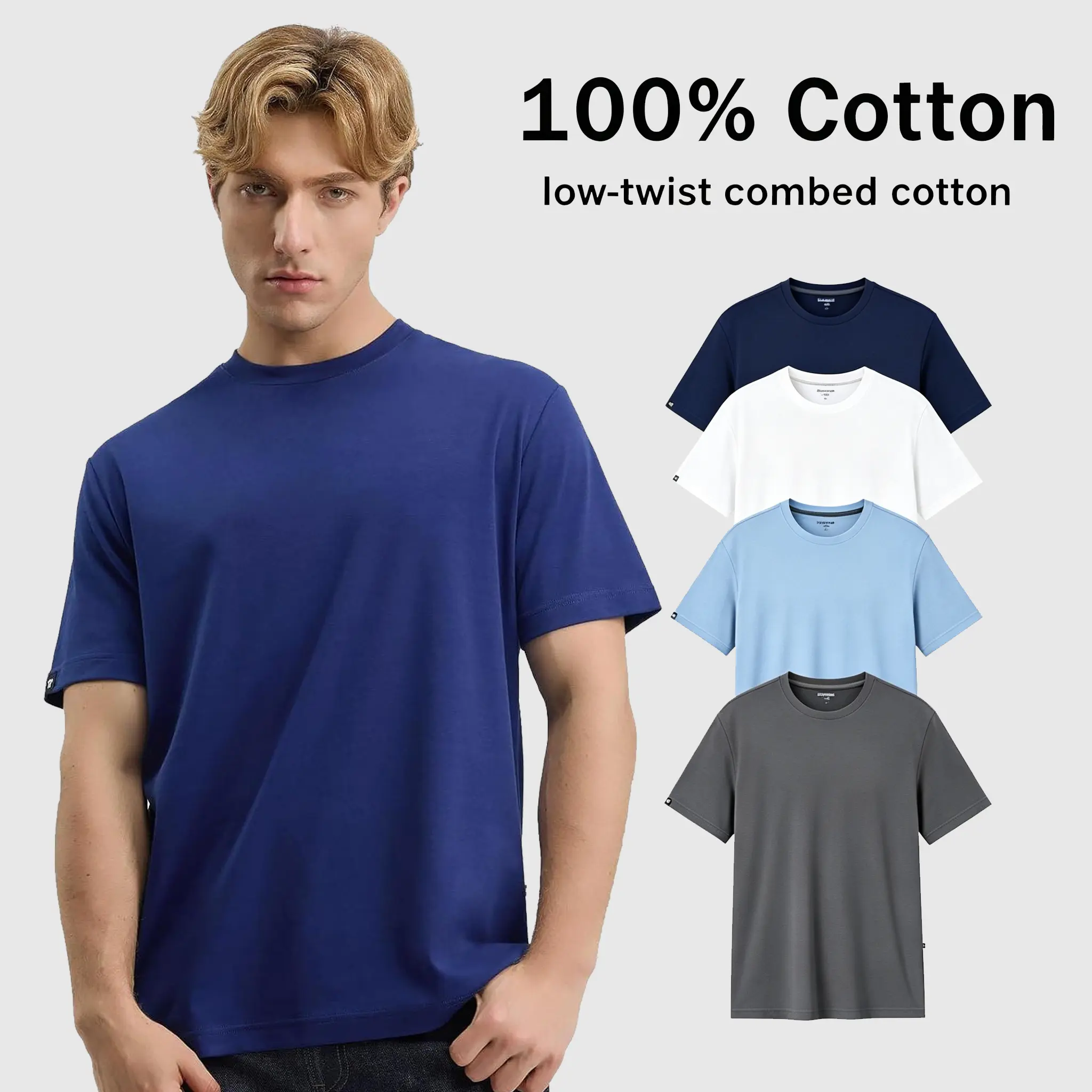 MEGA T SHOP 100% Cotton Crew Neck T-Shirt, Midweight 6.35oz Soft Breathable Plain Top, Unisex Regular Fit for Casual Wear good graphic tees