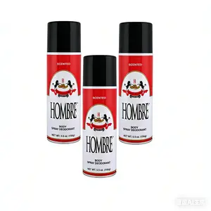 Hombre Scented Body Spray Deodorant, 3-Count Pack, 5.5 oz (156 g) per Can Sweat Control Sweat Water Resistant Underarm Product